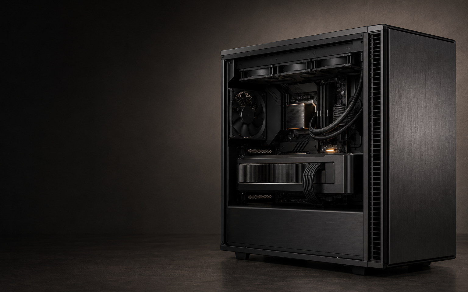 Representative Coastline creator workstation in a black airflow chassis